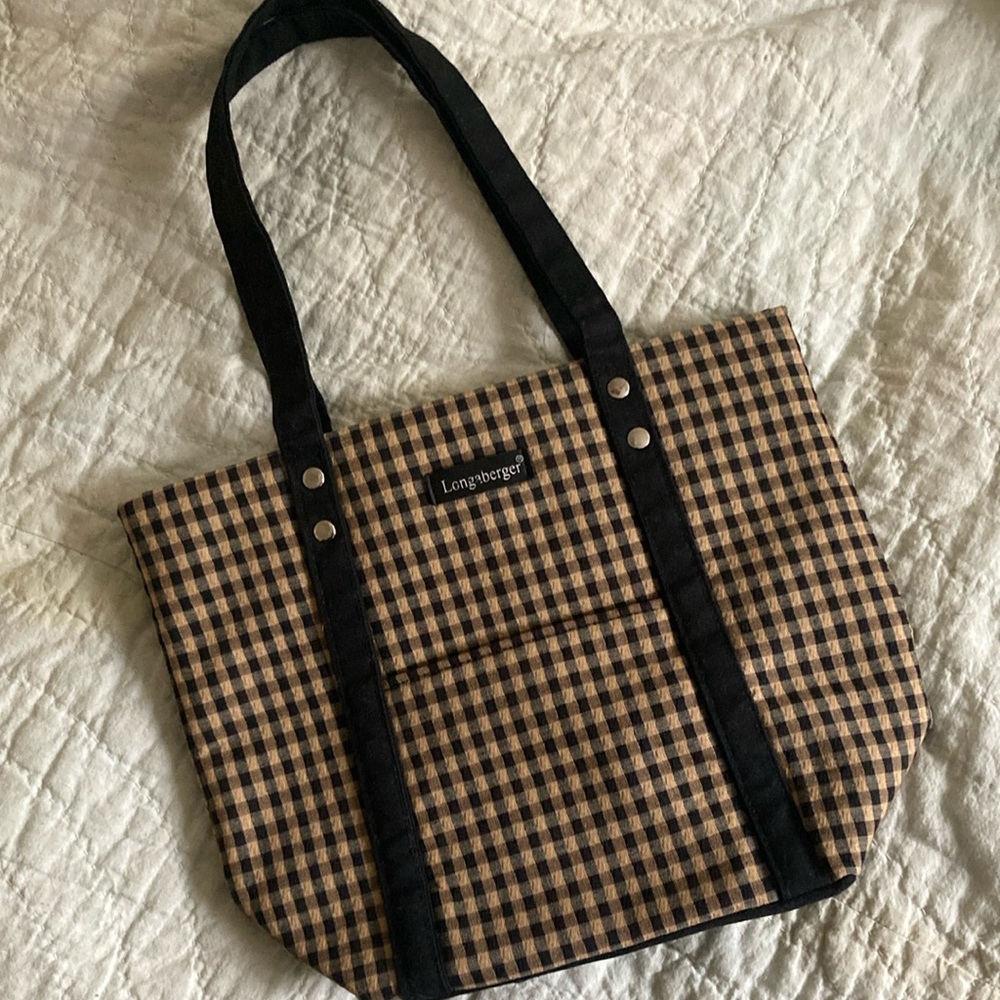 Classic black and tan Longaberger tote